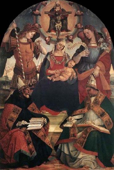 Luca Signorelli The Trinity, the Virgin and Two Saints oil painting image
